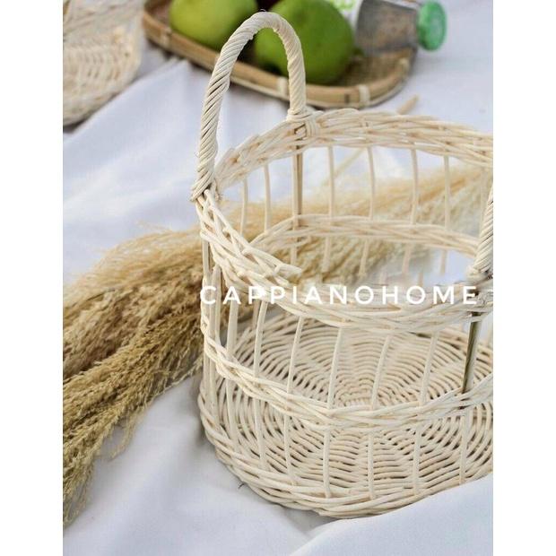 Giỏ mây tay cầm, giỏ đựng hoa quả, giỏ đựng đồ tiện tợi, giỏ đi picnic, giỏ decor trang trí cực đẹp