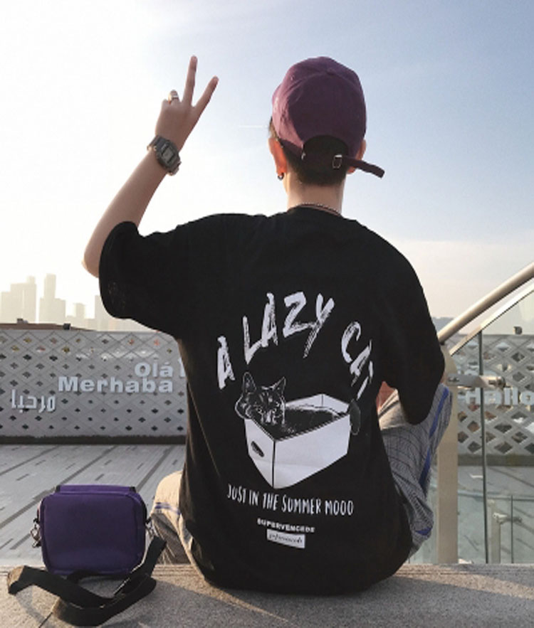 Áo T-shirt nam, cộc tay, họa tiết in hoa, họa tiết hình động vật, kiểu dáng thời trang, dễ kết hợp, phù hợp cho mùa hè T5