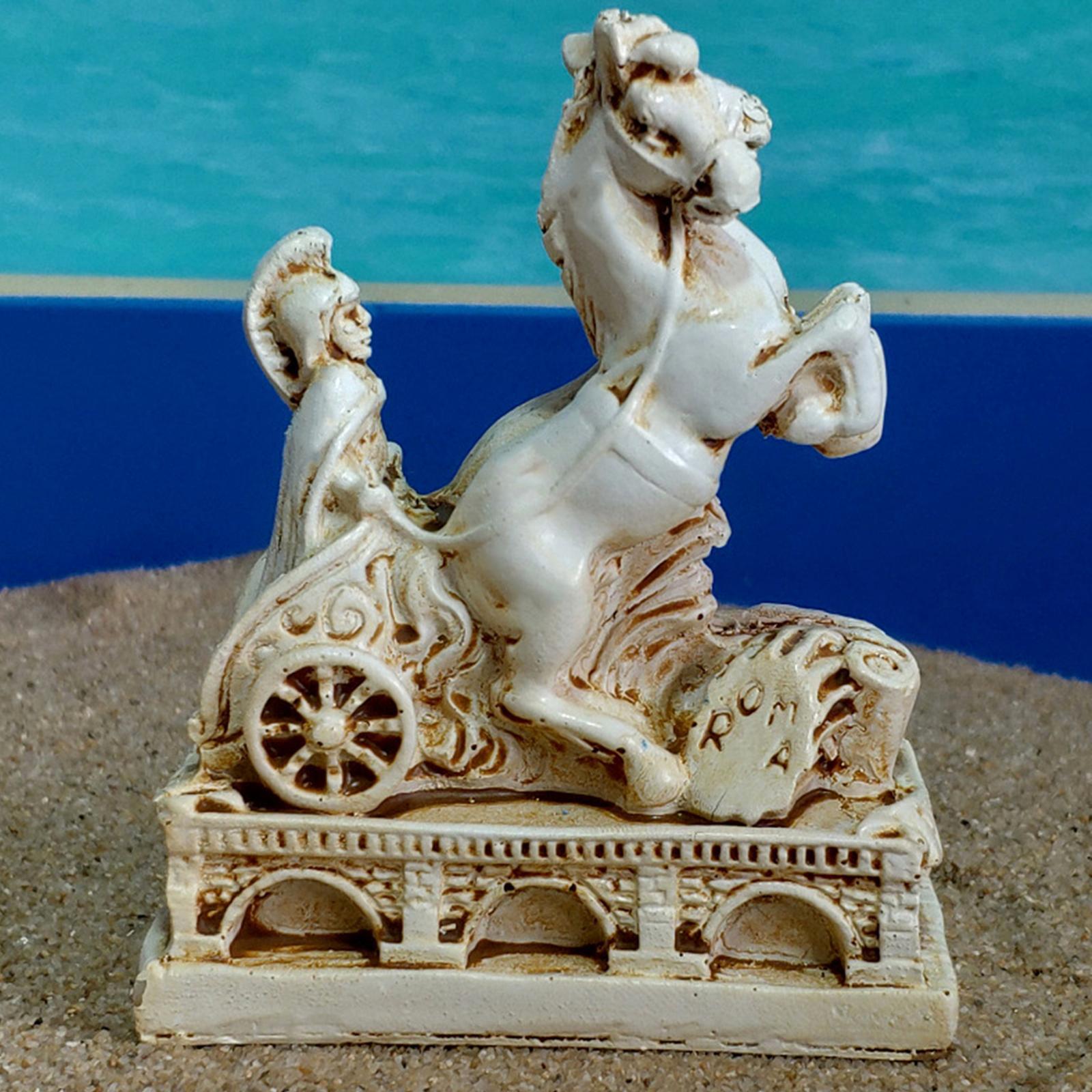 Roman Chariot Horse Sculptor Classic Figure Sculpture Italian Style