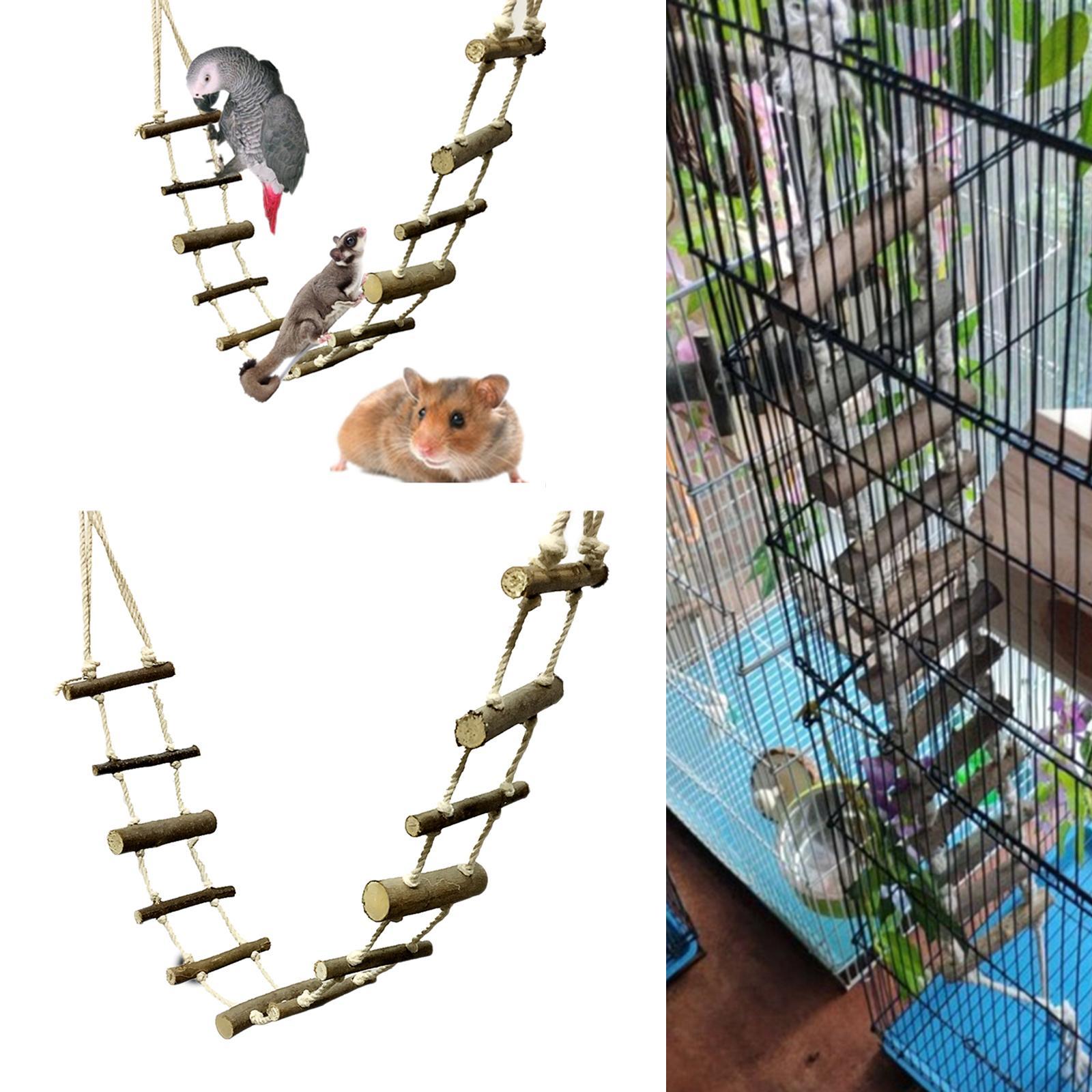 Pet Parrot Hamster Climbing Ladder Play Toy Birds Hanging Bridge Rat Mouse
