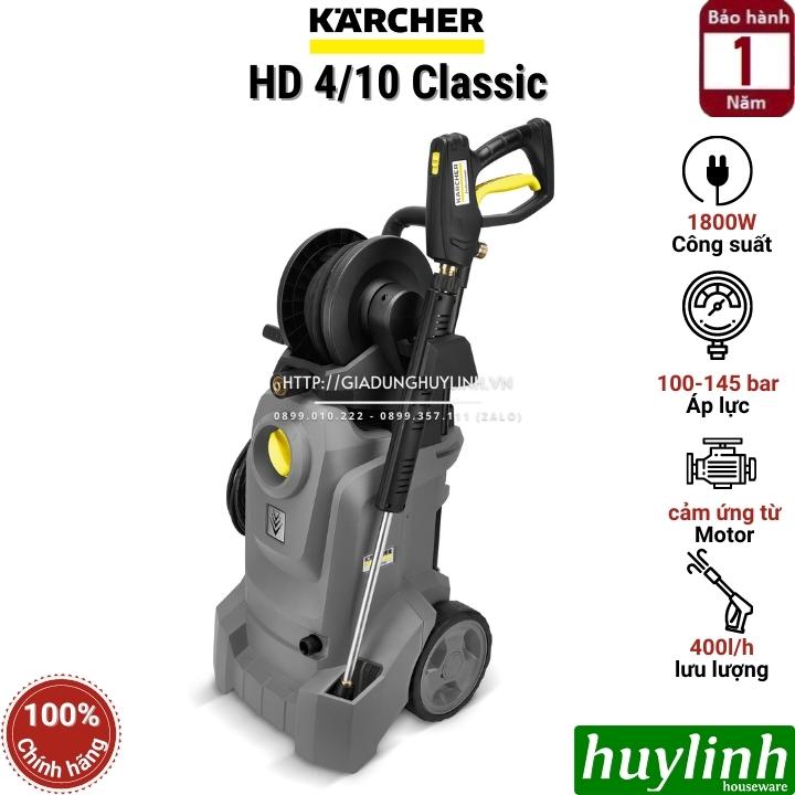 Máy phun xịt rửa xe cao áp Karcher HD4/10 X Classic - Công suất 1800W - Hàng chính hãng