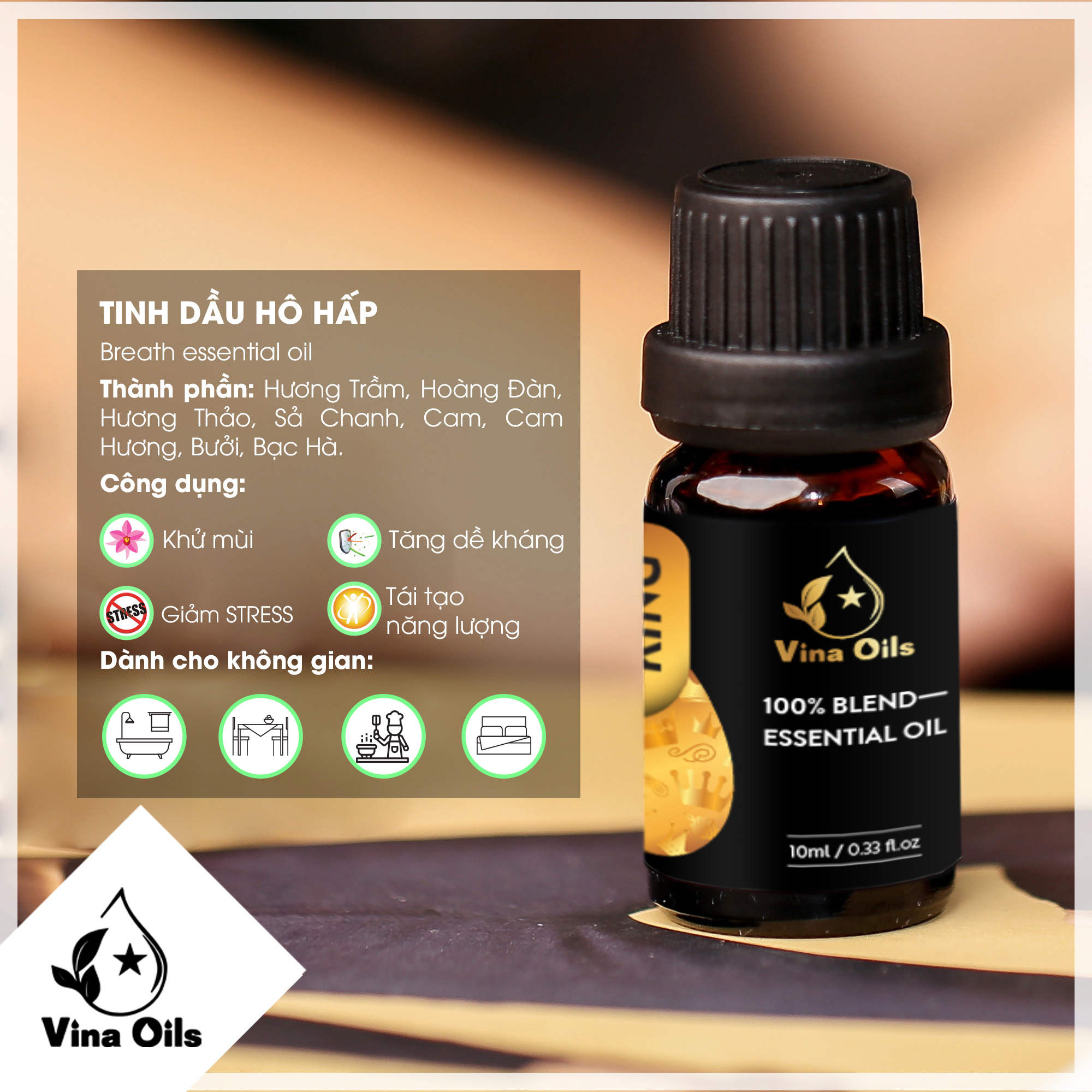 Tinh Dầu Hợp Chất King Vina Oils 10ml - Chiết Xuất Từ Sả Java, Oải Hương, Lộc Đề Xanh, Khuynh Diệp - Hương Thơm Mạnh Mẽ, Thể Hiện Sự Quyền Lực Và Lôi Cuốn Như Một Vị Vua