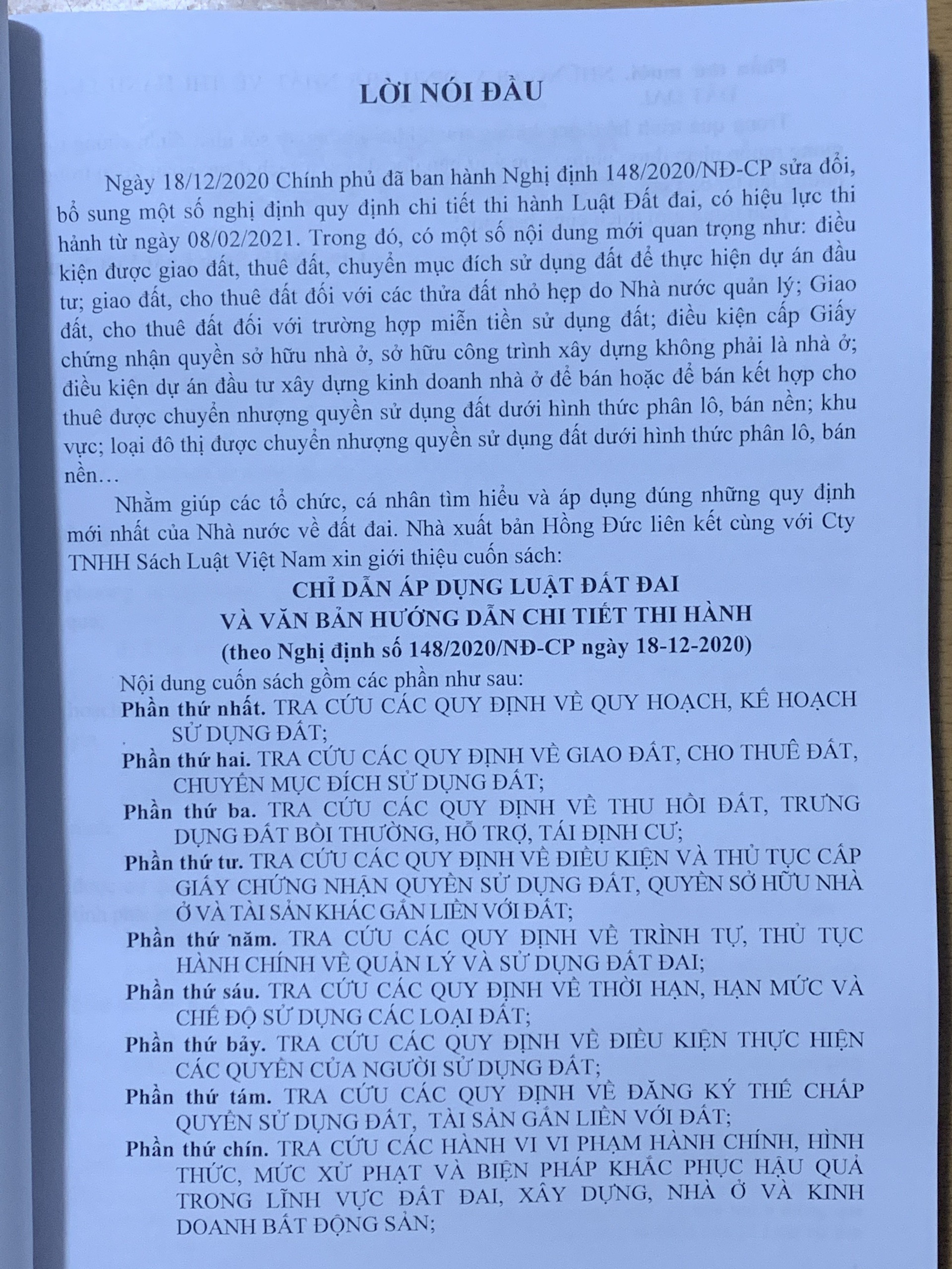 Chỉ Dẫn Áp Dụng Luật Đất Đai Và Văn Bản Hướng Dẫn Chi Tiết Thi Hành (Theo Nghị định số 148/2020/NĐ-CP ngày 18/12/2020)
