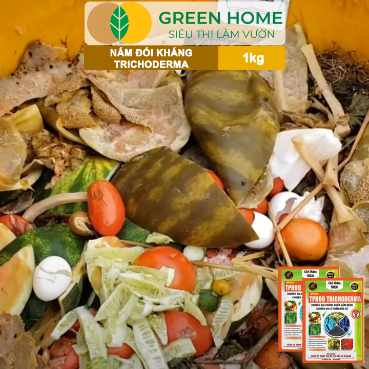Men Vi Sinh Nấm Trichoderma Greenhome, Bao 1kg, Ủ Phân Hữu Cơ, Ủ Rác,Khử Mùi, Cải Tạo Đất