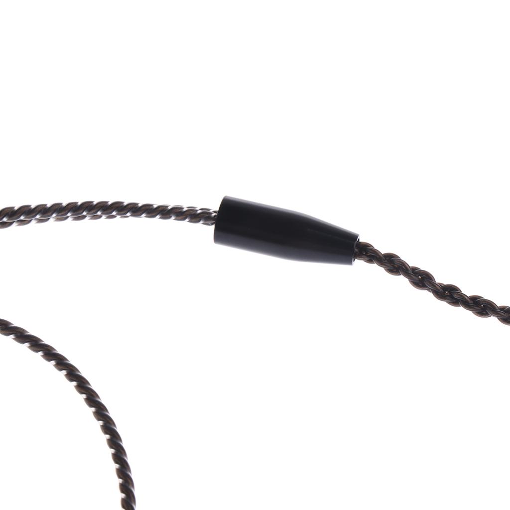 3.5mm MMCX Audio Cable Repair Braided Cord for Shure se215/se425/se535 Black