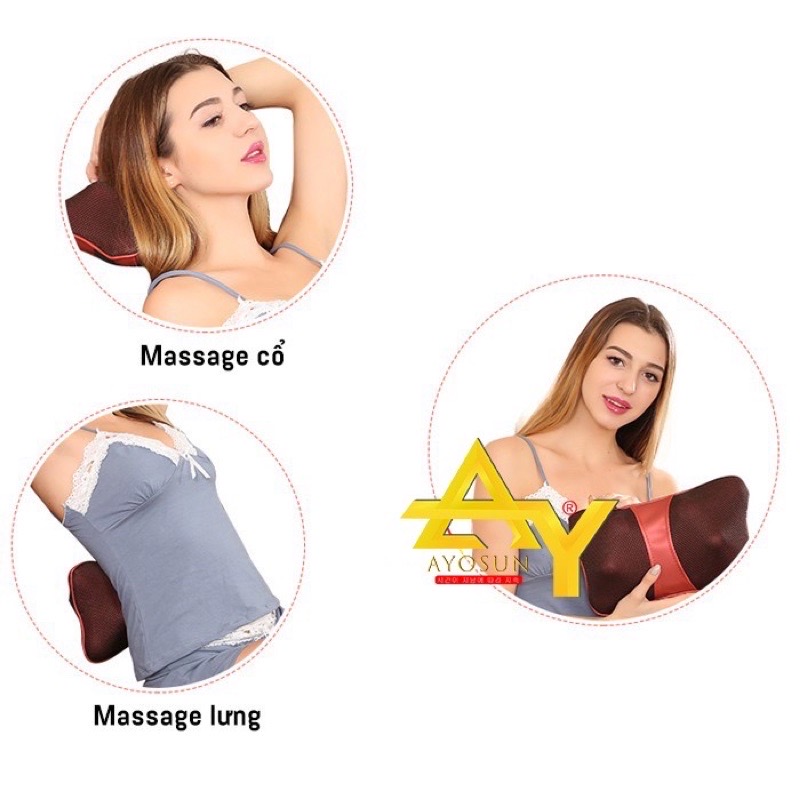 Gối massage hồng ngoại SKYPIEA, model SK-2203, có túi khí, đệm massage toàn thân