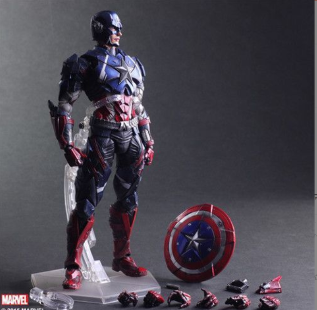 Mô Hình Khớp Captain America PA 28cm Di Chuyển Nhiều Phụ Kiện