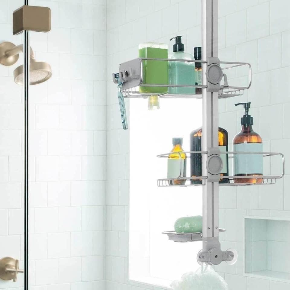 GIÁ ĐỂ ĐỒ NHÀ TẮM SIMPLEHUMAN CADDY loại treo vách kính, không cần khoan đục, Hàng chính hãng