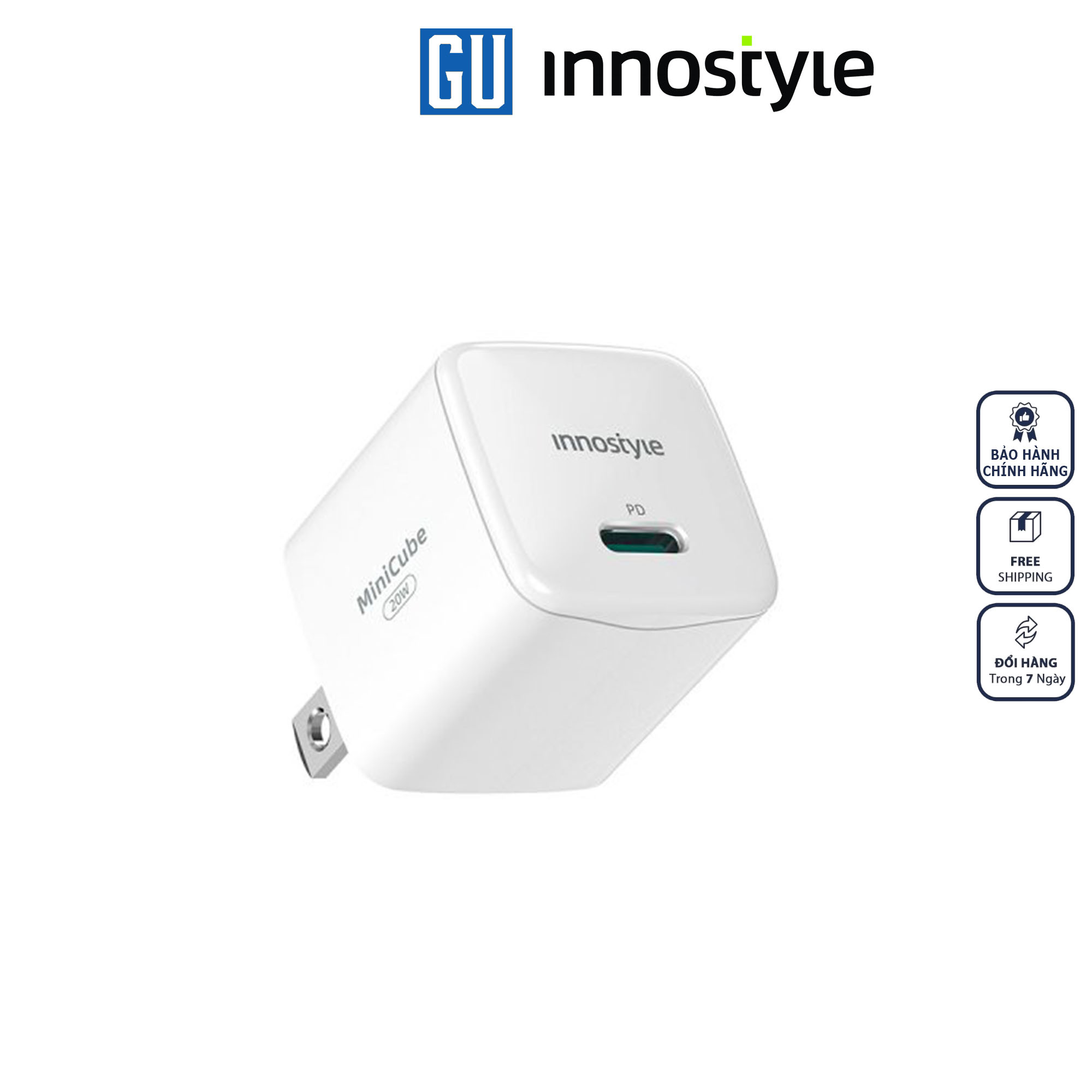 Sạc Nhanh Innostyle Ultra Minicube 20W Siêu Nhỏ Dành Cho Điện Thoại Hàng Chính Hãng