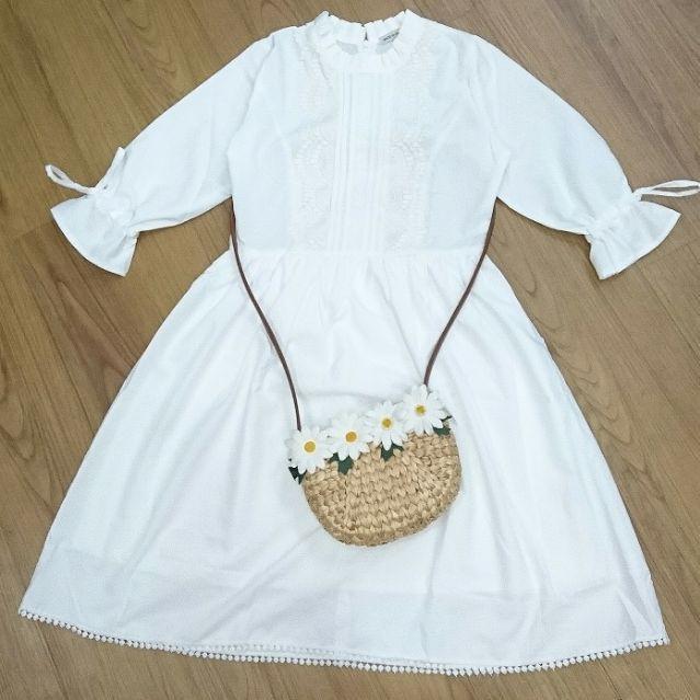 Babydoll trắng tay nơ (kèm hình thật)