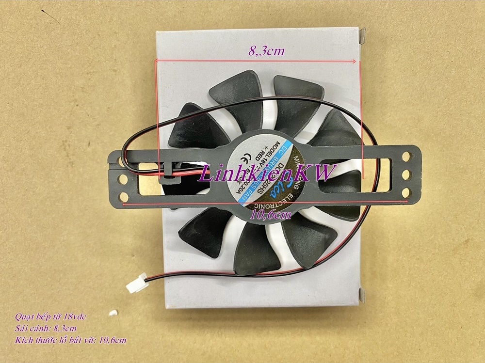 Quạt bếp từ 18vdc sải cánh 8.3cm