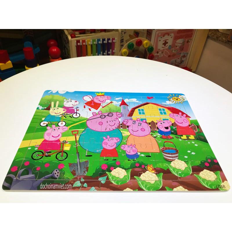 Tranh ghép mảnh các nhân vật hoạt hình phim Heo Peppa, Peppa Pig