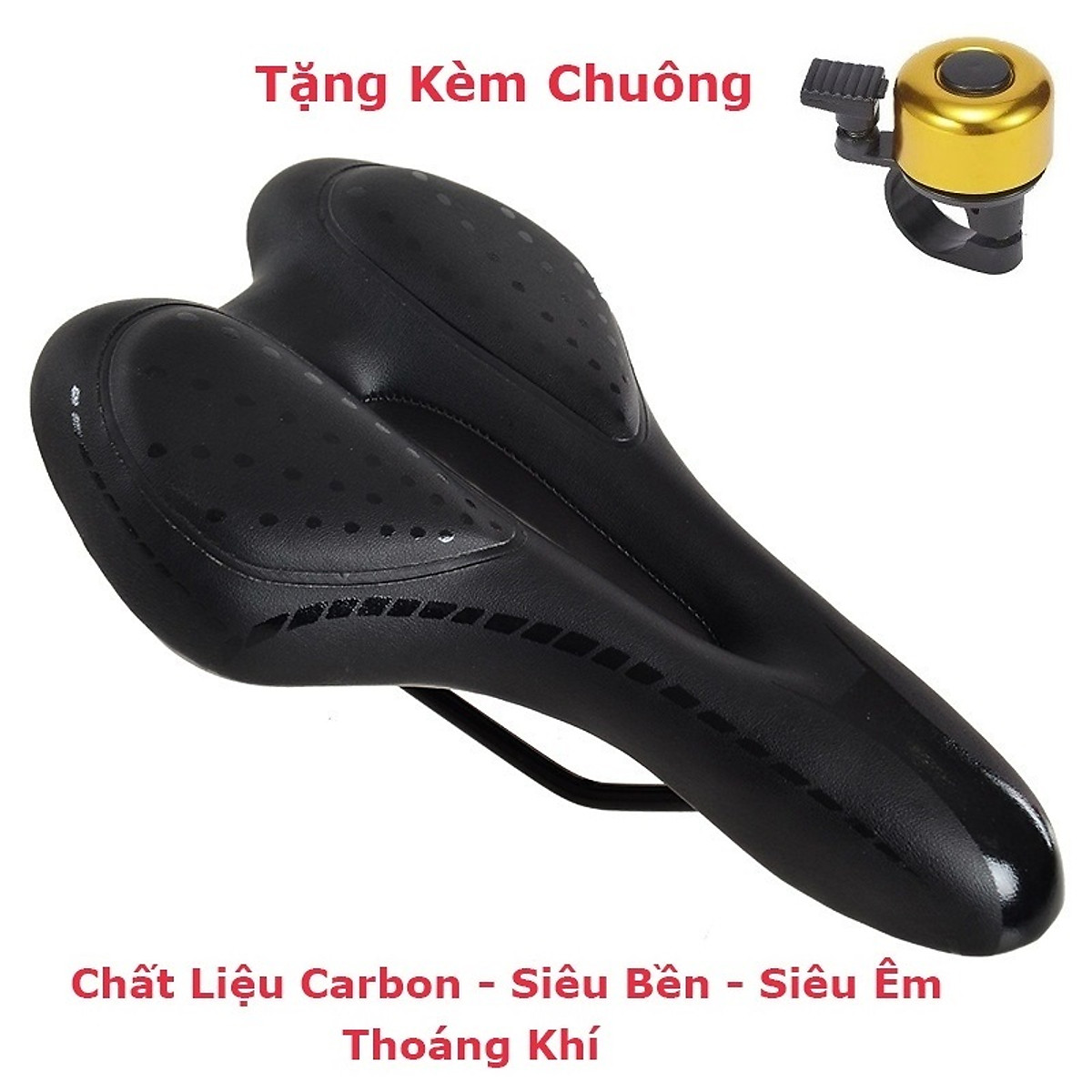 Yên xe đạp thể thao , Carbon siêu êm , Chính hãng Sengxin , da PU cao cấp - Tặng kèm chuông 02