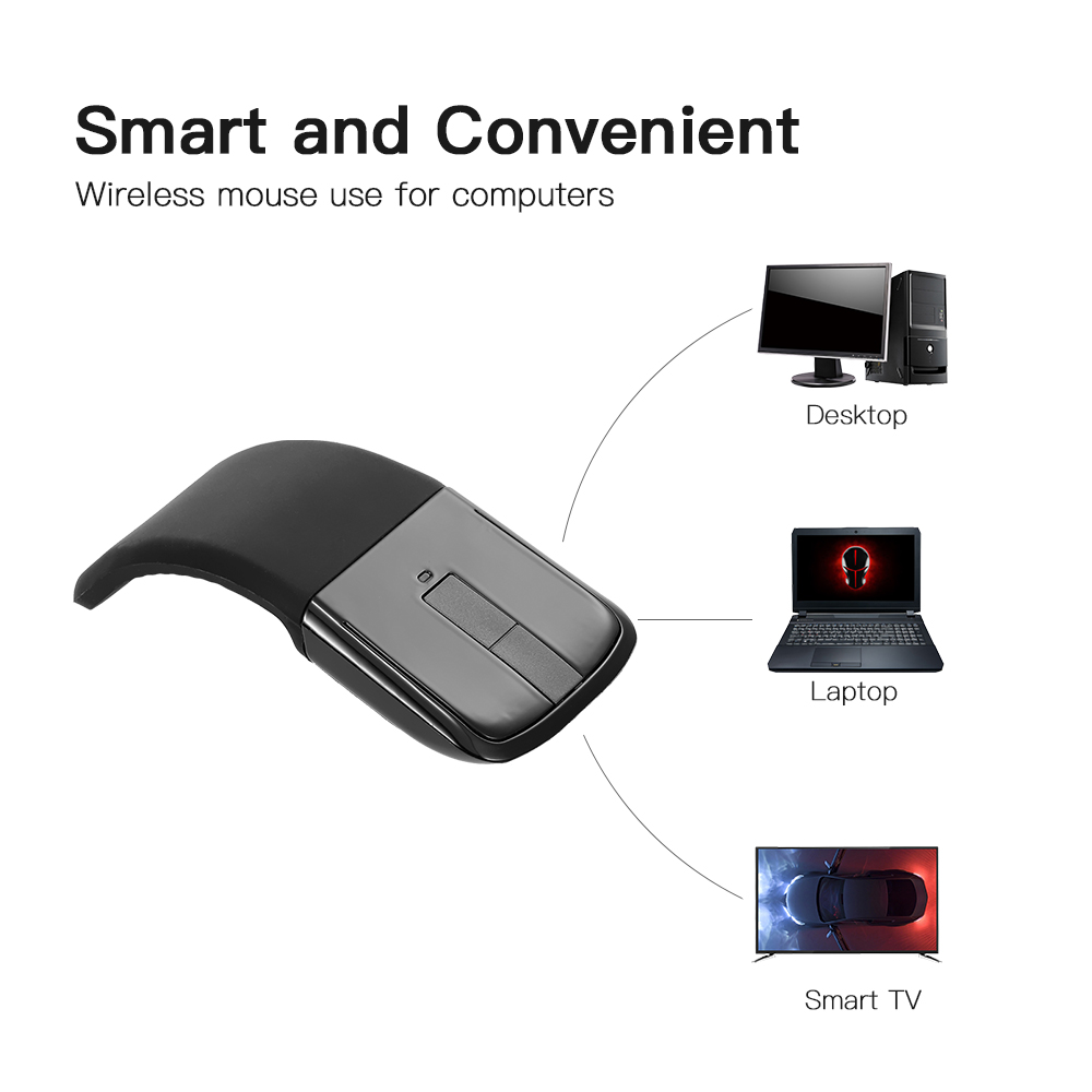 Chuột Không Dây 2.4g Với Bộ Thu USB Arc Mouse Cảm Ứng Cho PC