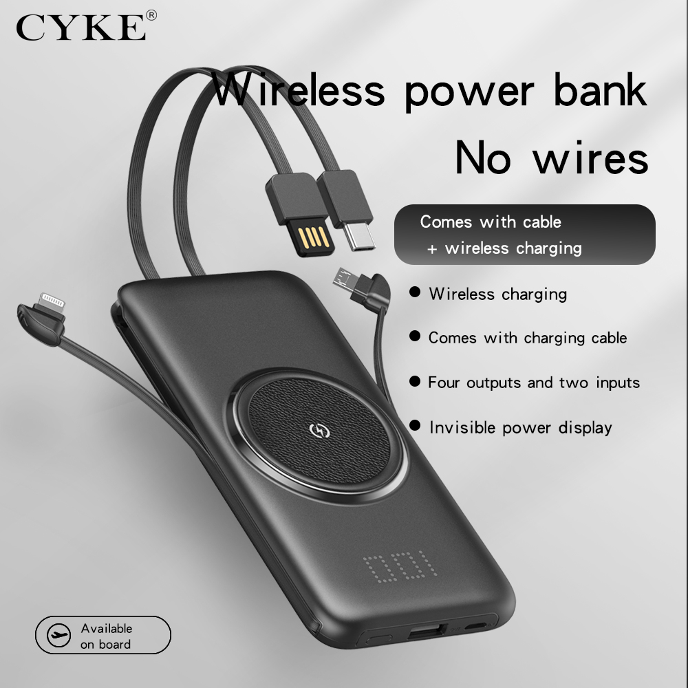 Pin sạc dự phòng không dây CYKE 10000mAh sạc nhanh điện thoại cổng USB Type C-Hàng Chính Hãng