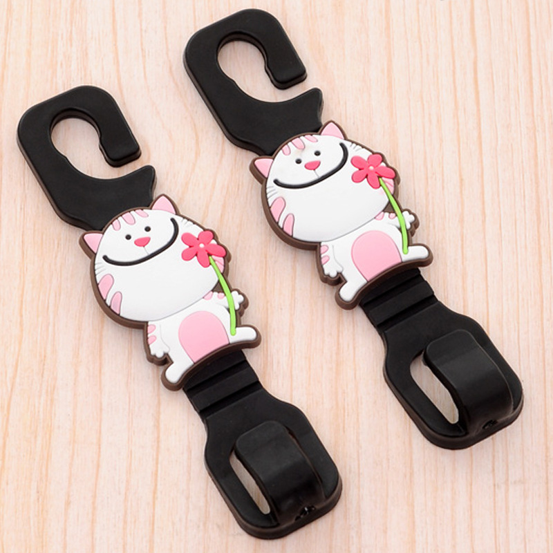 Combo 02 móc dẻo dễ thương treo đồ sau ghế ô tô-Giao ngẫu nhiên
