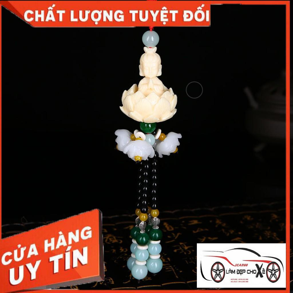 Dây Treo Xe Ô Tô Phong Thủy Tượng Đức Phật Ngự Đài Sen Màu Vàng