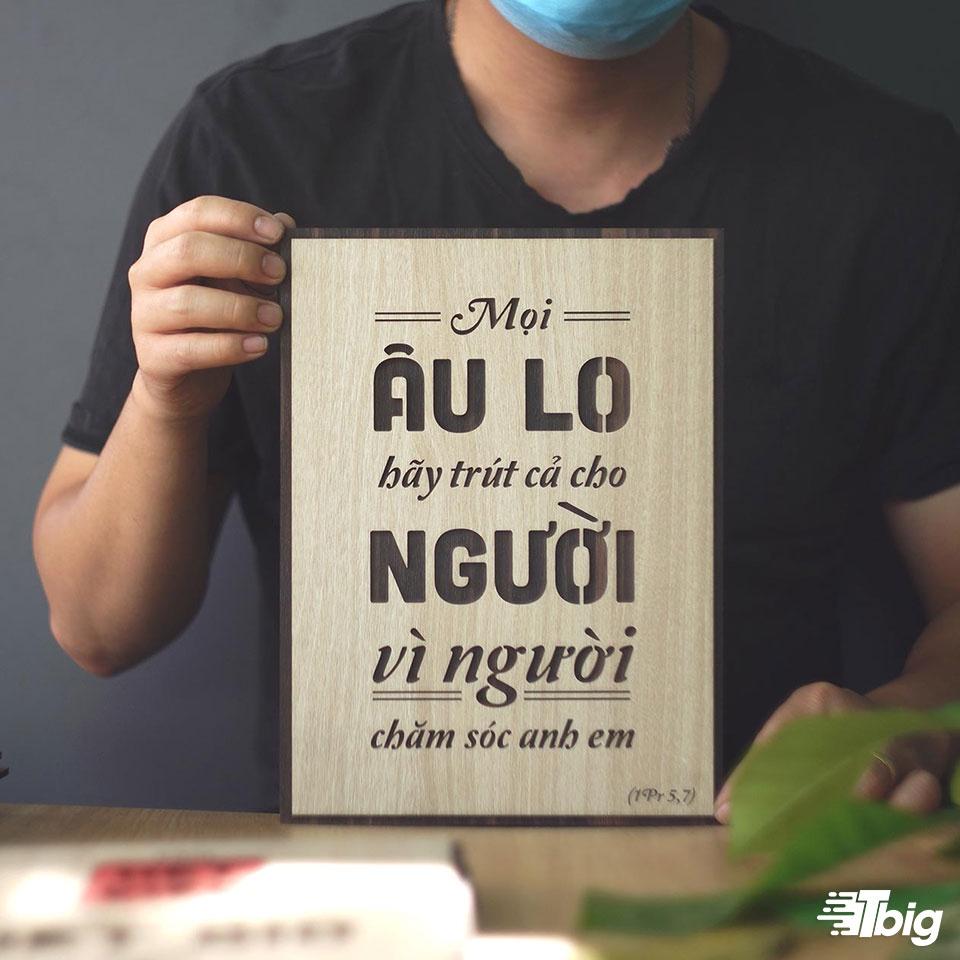 Tranh công giáo TBIG-CG002: Mọi âu lo hãy trút cả cho người vì người chăm sóc anh em 30x40cm