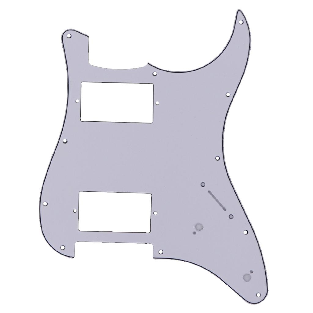 2 Nồi Lỗ 2 Lớp Guitar Chọn Bảo Vệ Trầy Xước Đĩa cho Đàn Guitar Điện Trắng