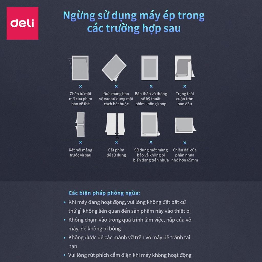 Máy Ép Plastic Deli hàng Chính Hãng Deli Chuyên Dụng - Khổ A4/A5/B5 - An Toàn Và Dễ Dàng Sử Dụng - Ép Màng Ảnh, Poster E3893-EU