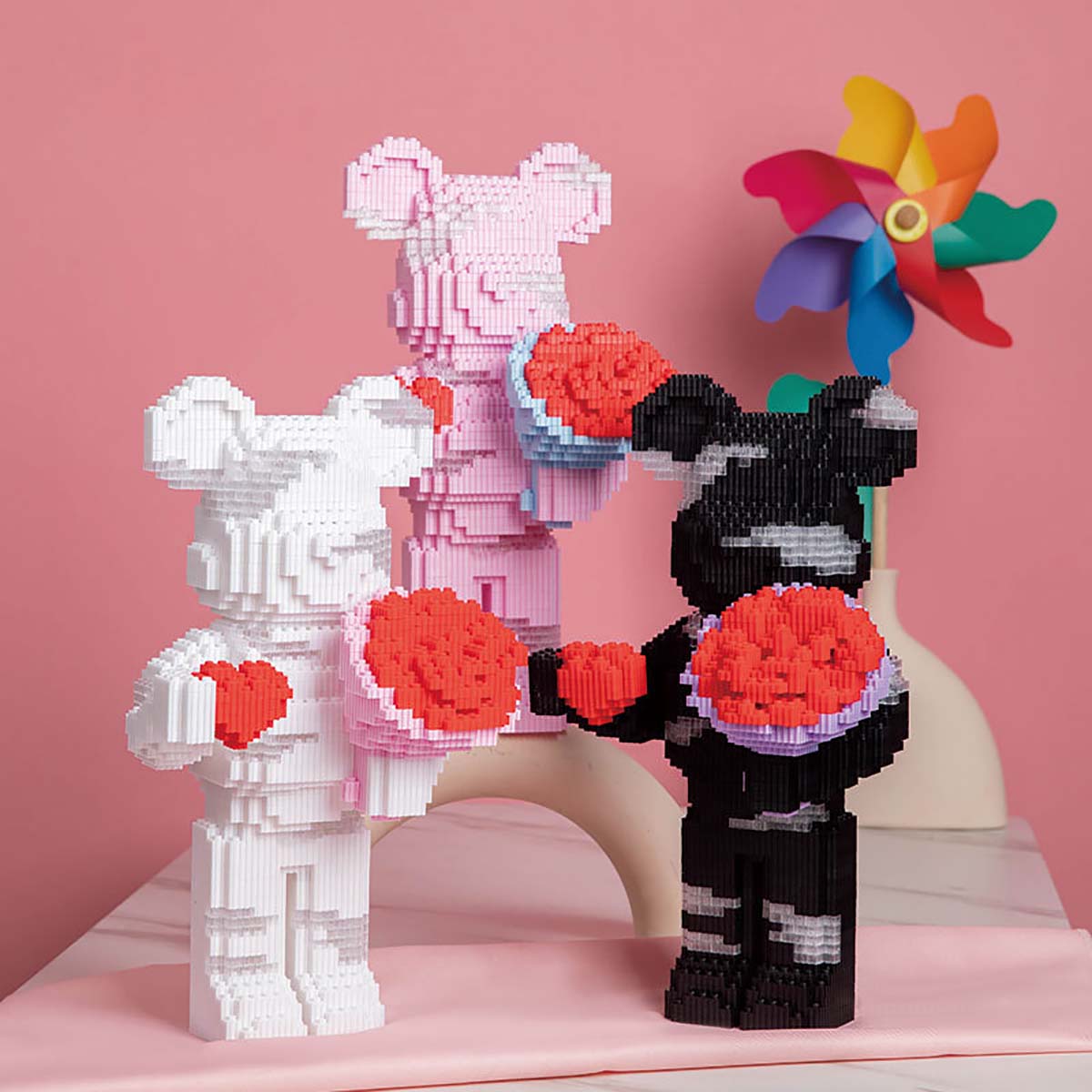 Mô Hình Lắp Ráp BearBrick 36 cm 3d Ghép Chú Gấu Đồ Chơi Chất Liệu Nhựa ABS