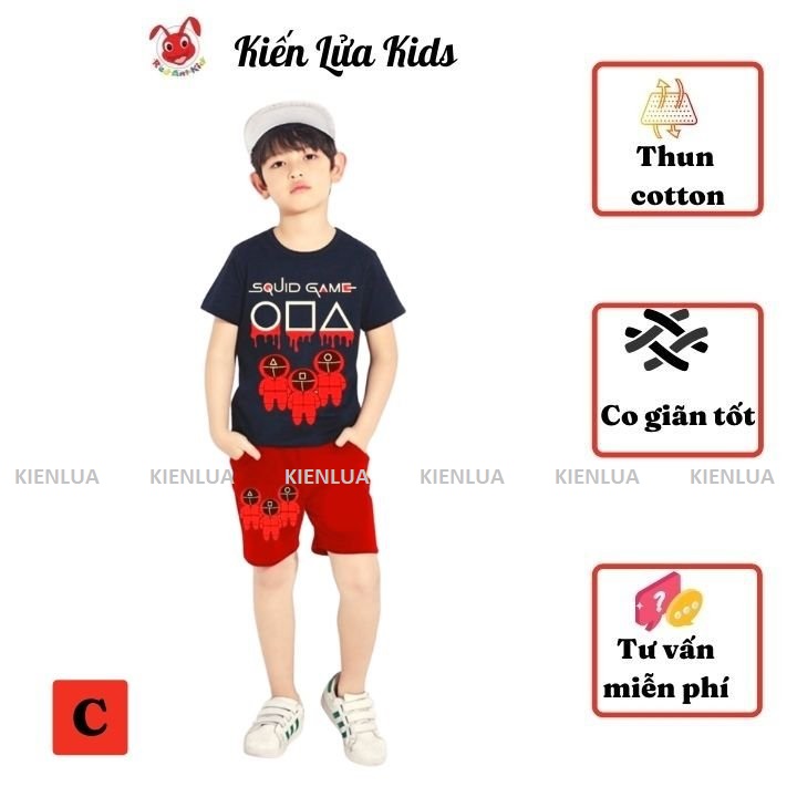 Quần áo trẻ em béo phì bé trai Quid Games từ 23-60kg - chất thun cotton 4 chiều