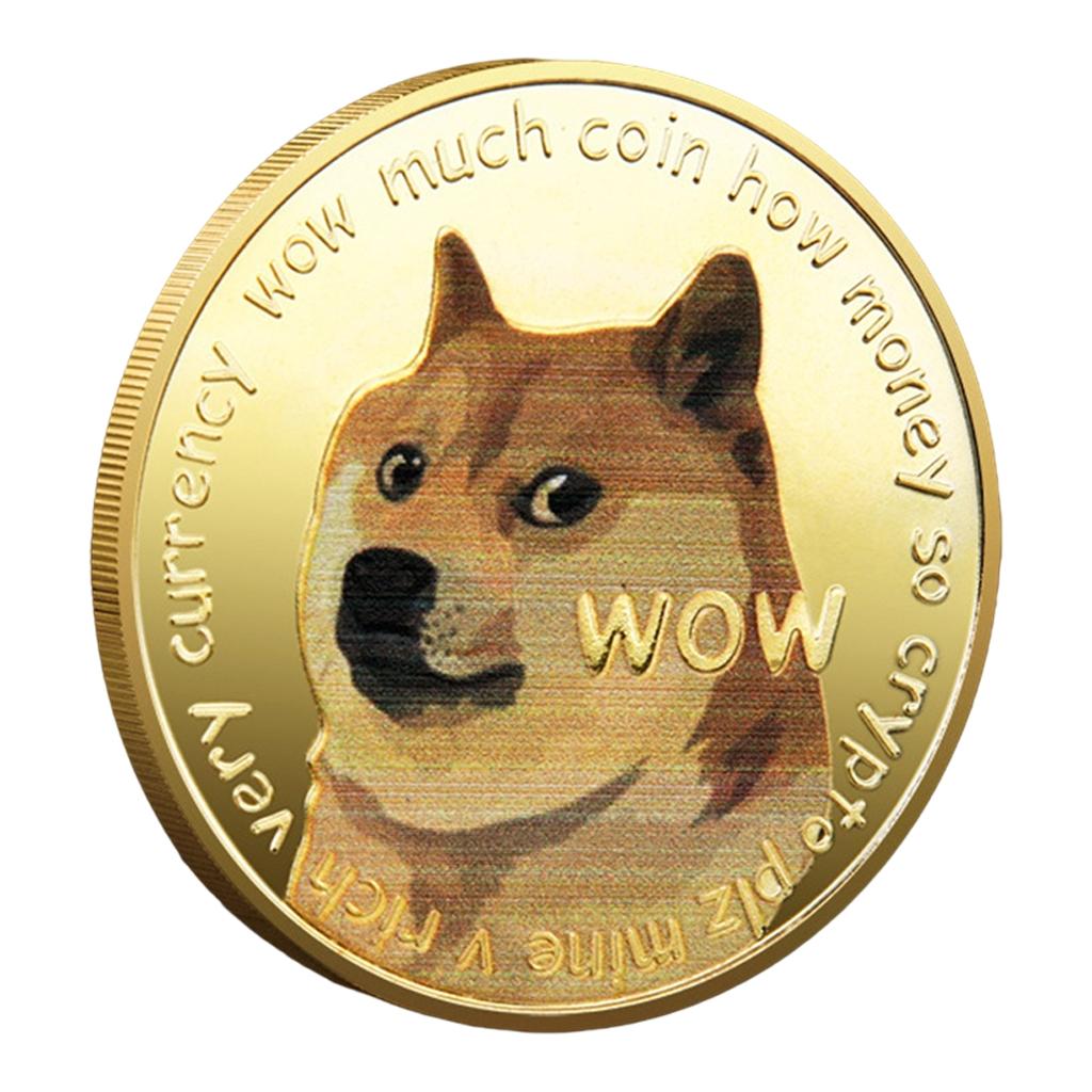 Dogecoin Doge Commemorative Coins Collectors Desktop Display Decor Golden