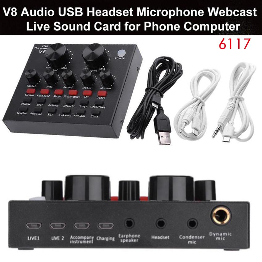 Sound card V8 có Auto Tone dành cho micro thu âm