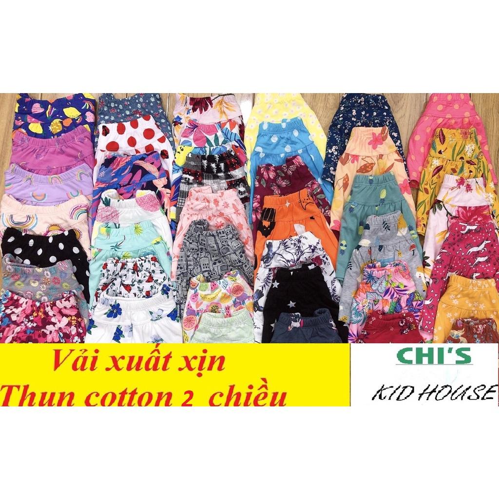 CHÂN VÁY CHO BÉ THUN COTTON XUẤT DƯ CÓ QUẦN ĐÙI CHIP BÊN TRONG 9-29KG