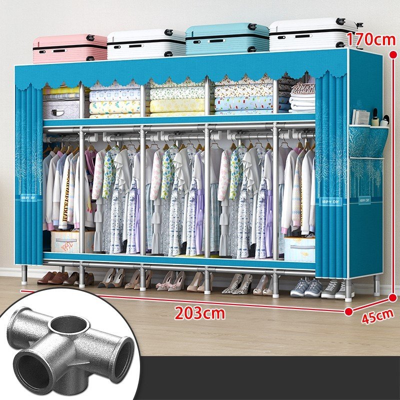 Tủ quần áo, tủ đựng quần áo vải khung thép titan chốt hợp kim cao cấp 200x170x45cm siêu chịu tải BH 24 tháng