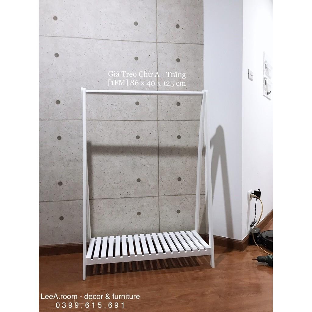 Giá Treo Chữ A Bằng Gỗ - Sơn Trắng Cao Cấp - Size 1FM