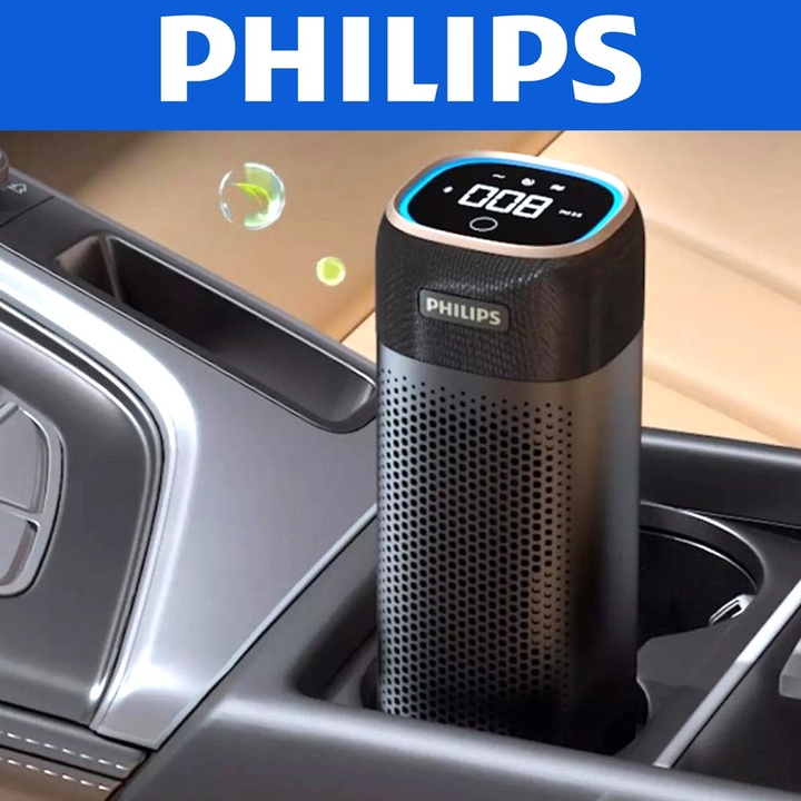 Máy khử mùi và lọc không khí trong ô tô Philips S7601 Kết nối điện thoại thông qua ứng dụng AirMatters và cảm biến chất lượng không khí 3 màu - HÀNG NHẬP KHẨU