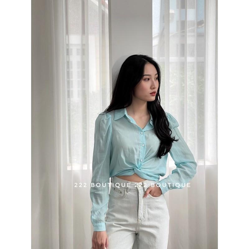 Sơ mi croptop lụa