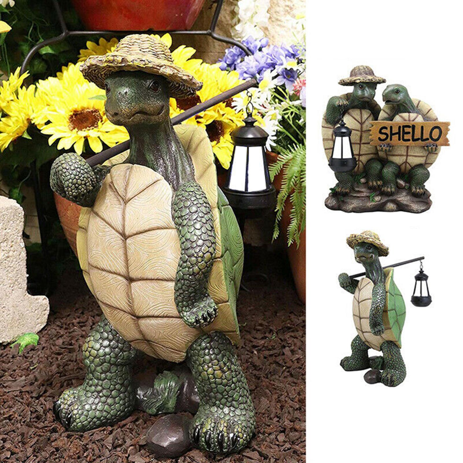 Rustic Garden Statue Ornament Lawn Turtle Sculpture Craft