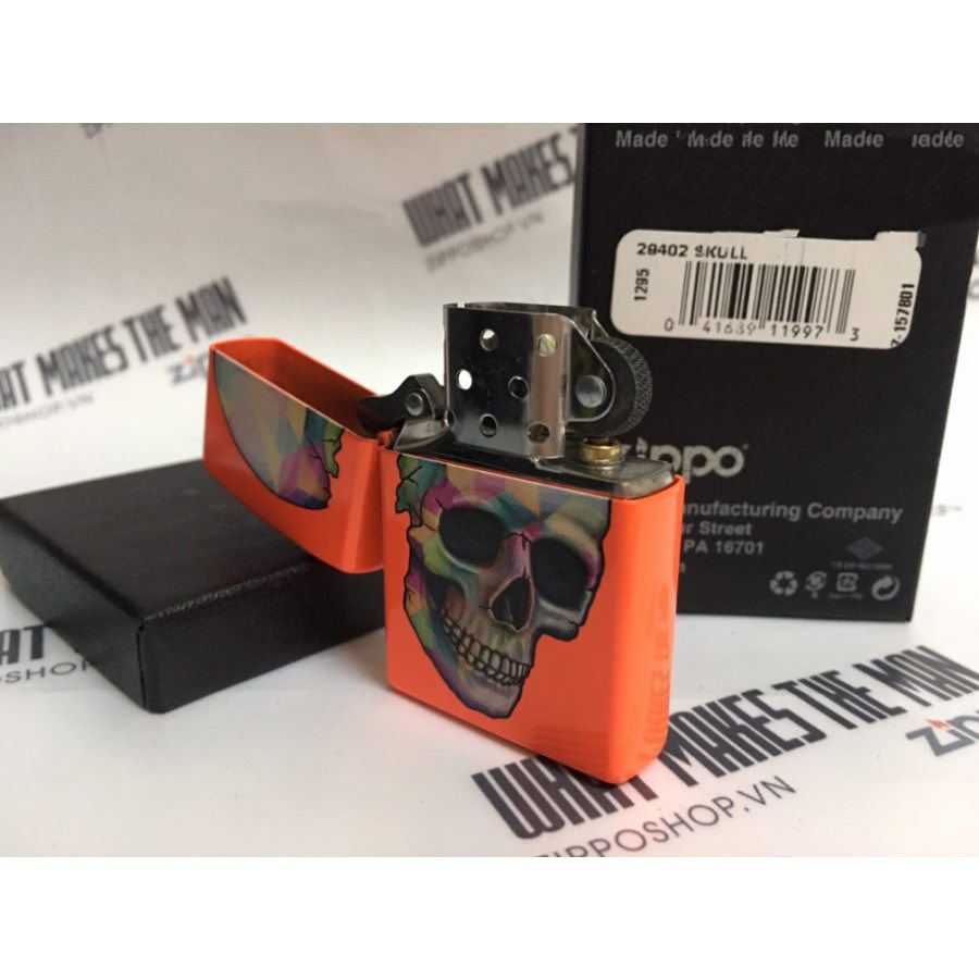 Bật Lửa Zippo Sexy Skeleton Neon Orange Chính Hãng Usa