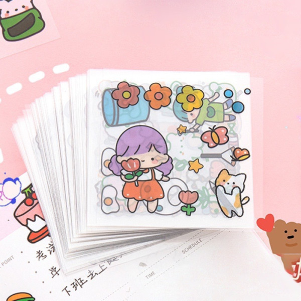 Hộp sticker 100 tấm, Hộp sticker cute washi tape dán sổ tay , Shop Tậnnn Tâm