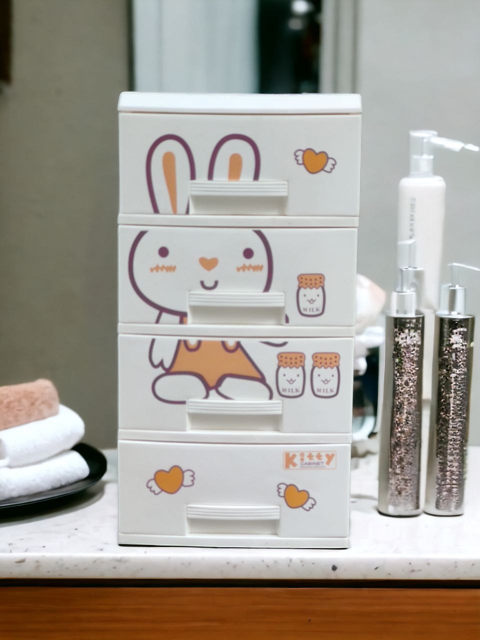 TỦ NHỰA 4 TẦNG KIT TY ĐỰNG ĐỒ ĐA NĂNG MÀU TRẮNG