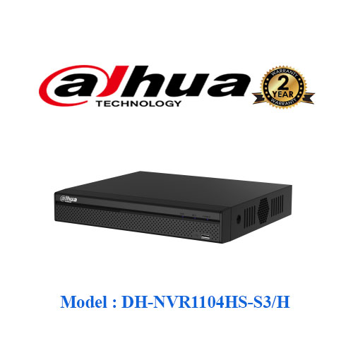 Đầu ghi dahua 4 kênh NVR1104HS dành cho hệ thống camera IP, 4 CH phân giải 1080p, hỗ trợ P2P, ổ cứng 8TB - Hàng chính hãng bảo hành 24 tháng