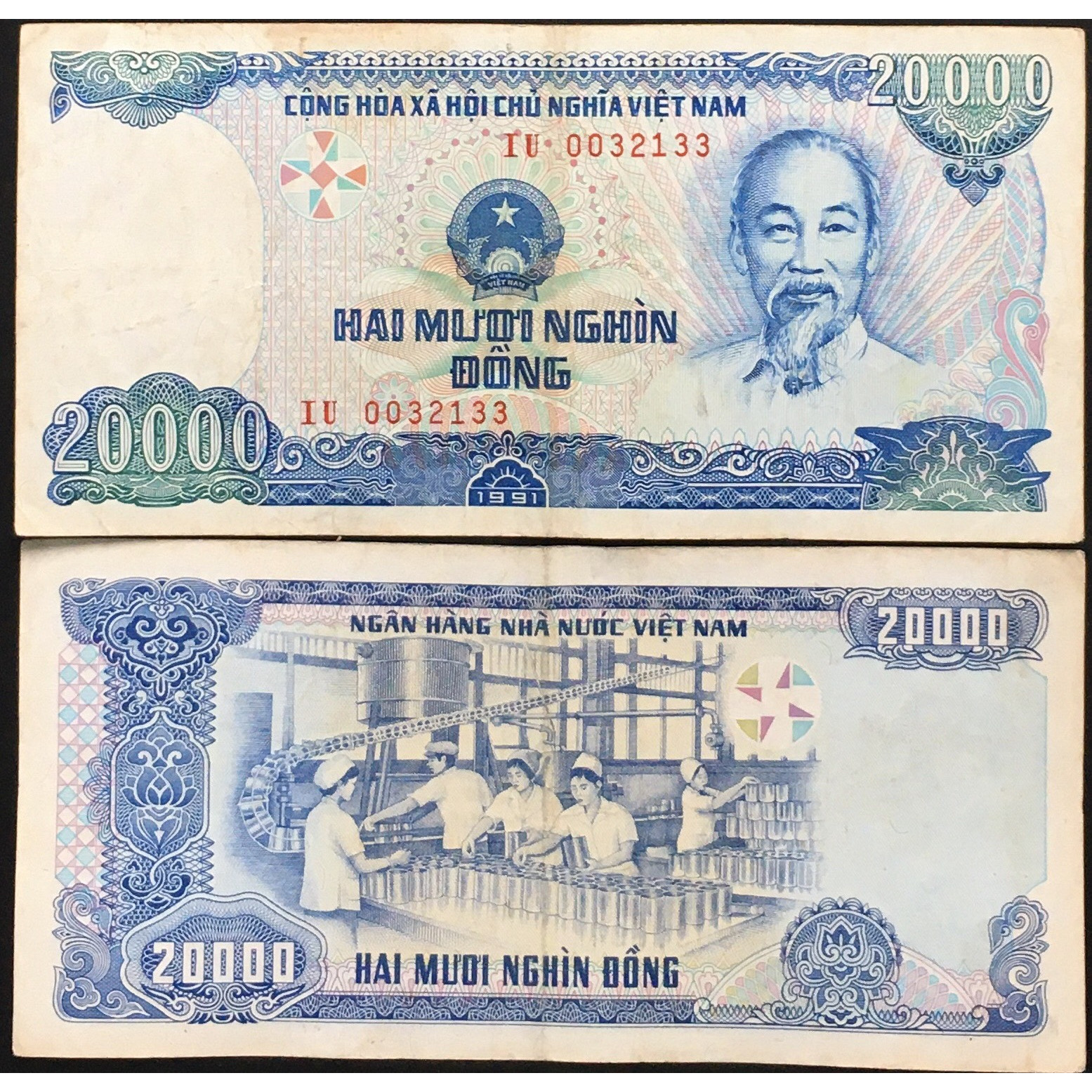 Tiền Xưa Việt Nam 20,000 Đồng Cotton 1991 [Tiền Xưa Sưu Tầm]
