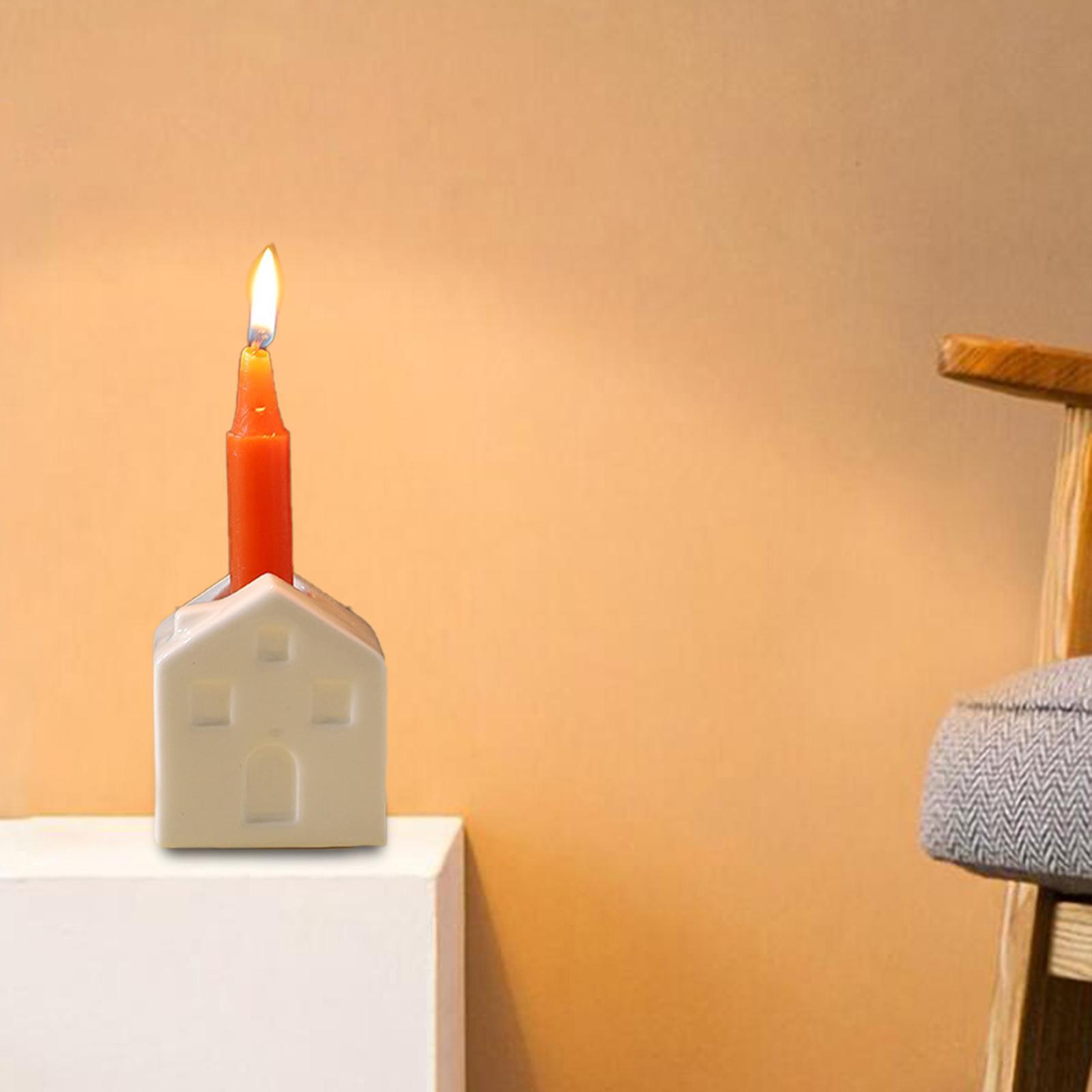 Ceramic Candle Holder Decoration Display Stand Figurines for Tabletop Minimalist Home