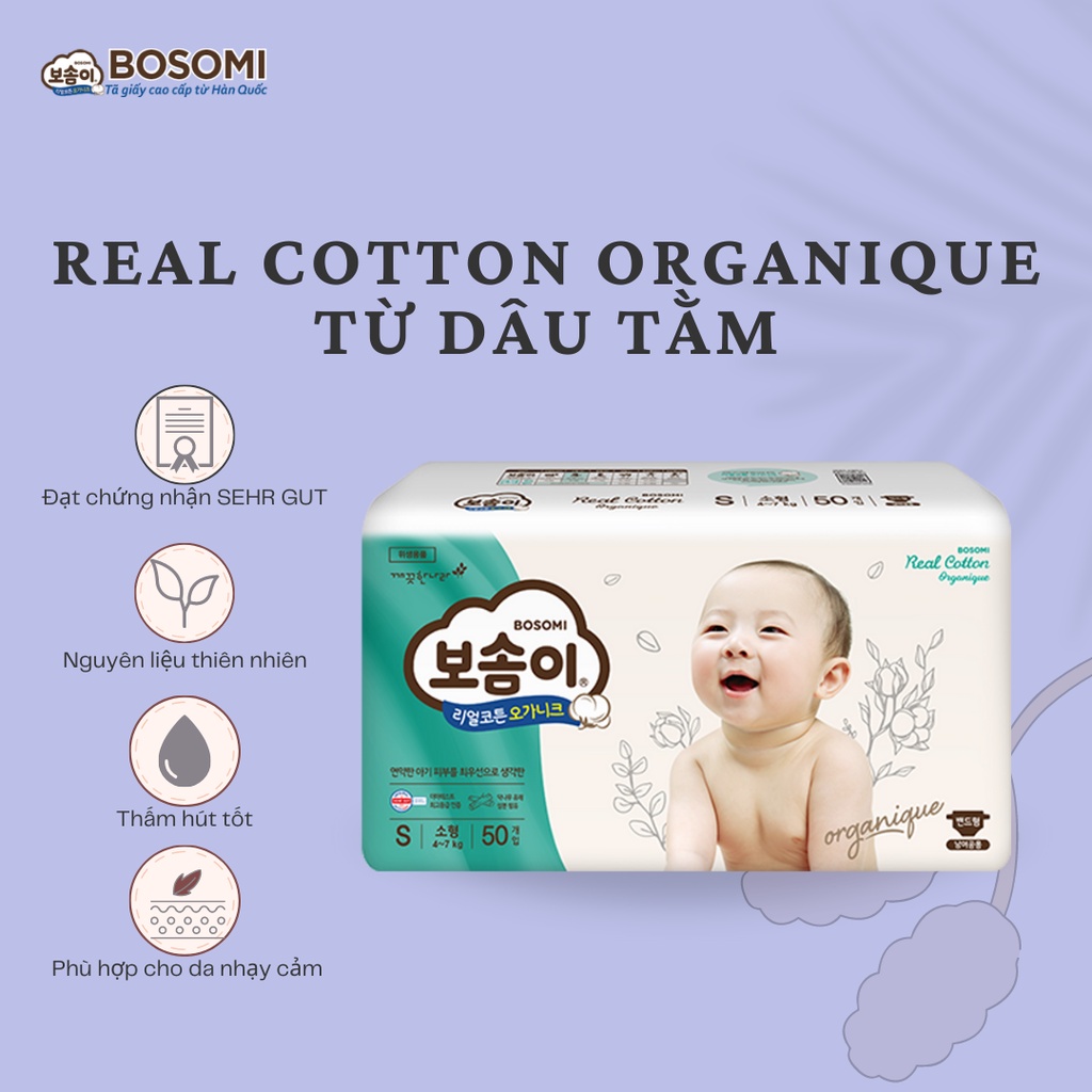 Bỉm - Tã dán Bosomi Organic S50(4-7kg)