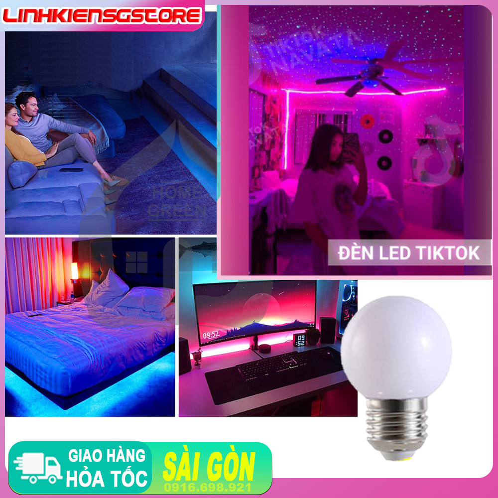 Bóng búp 3W RGB đổi màu- Bóng chanh đổi màu trang trí nhà cửa 3w chuôi e27