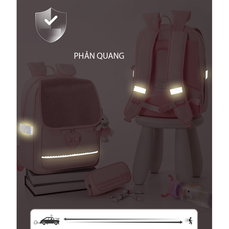 Ba lô học sinh cấp 1 siêu nhẹ chống nước cao cấp phong cách mới - BEE GEE HS1319