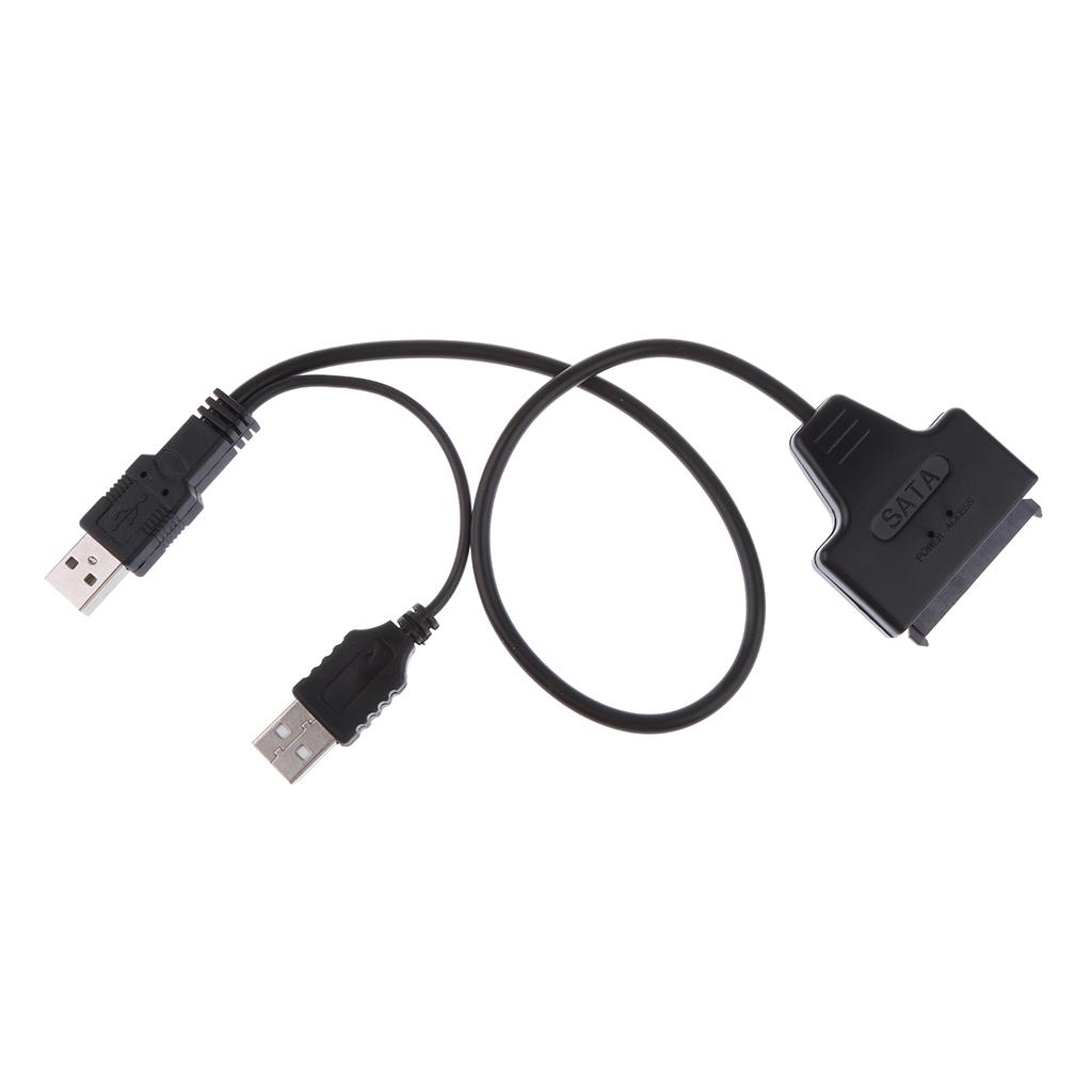 USB 2.0 to SATA 22Pin Adapter Y-Cable with USB Power Cable for 2.5" SATA SSD