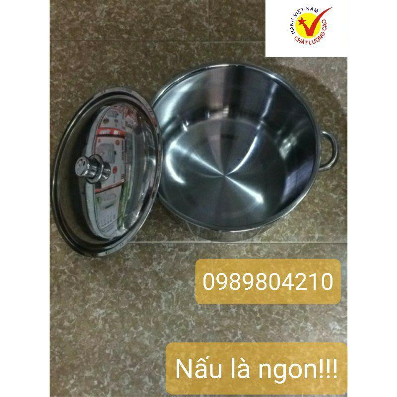 NỒI LUỘC GÀ,NỒI INOX CAO CẤP Đáy Từ SIZE 28,30,32 ,NỒI 10 LIT, 12L,15 l đun bếp từ,nồi inox đun bếp từ