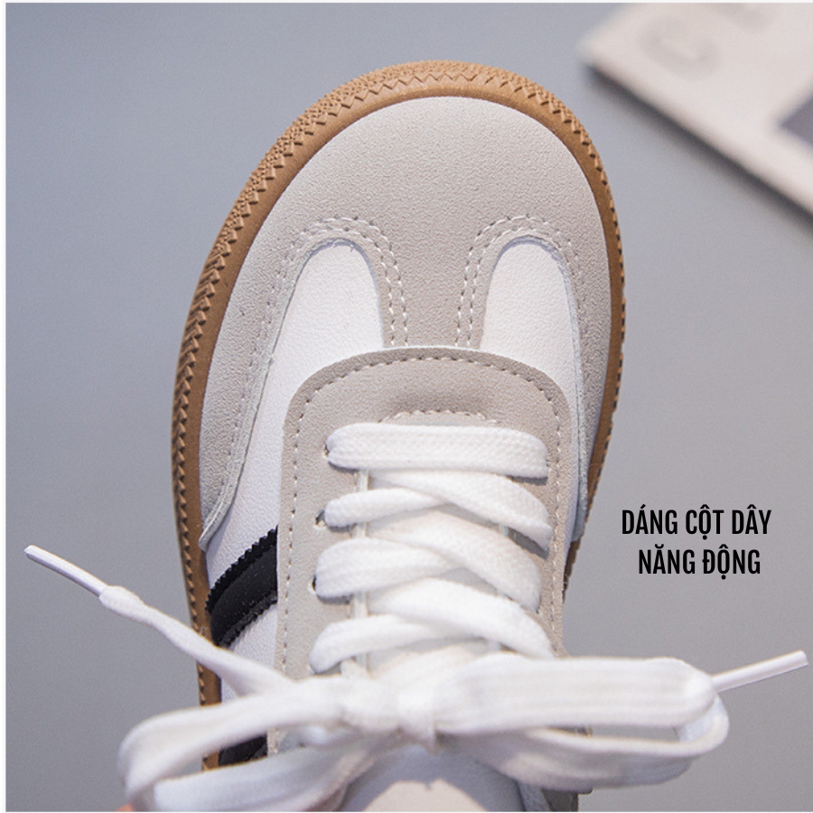 Giày bata thể thao học sinh tiểu trung học đi học, thể dục, chạy bộ dáng cột dây kết hợp quai dáng năng động cá tính NHÍM SHOP GN35