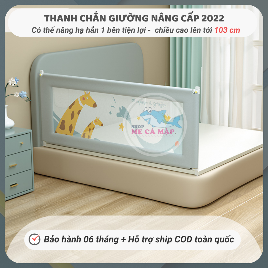 Thanh chặn giường nâng hạ 1 bên, thanh chắn giường cao 103cm có 3 màu