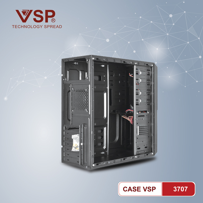 Vỏ máy tính Case VSP 3707 - Hàng chính hãng Tech Vision phân phối