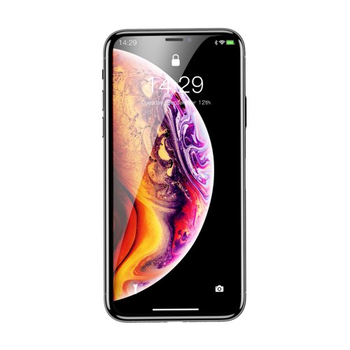 Kính chống vân tay cho iPhone XS Max Baseus Rigid-edge Anti-Fingerprints (Anti-blue light) - Hàng chính hãng