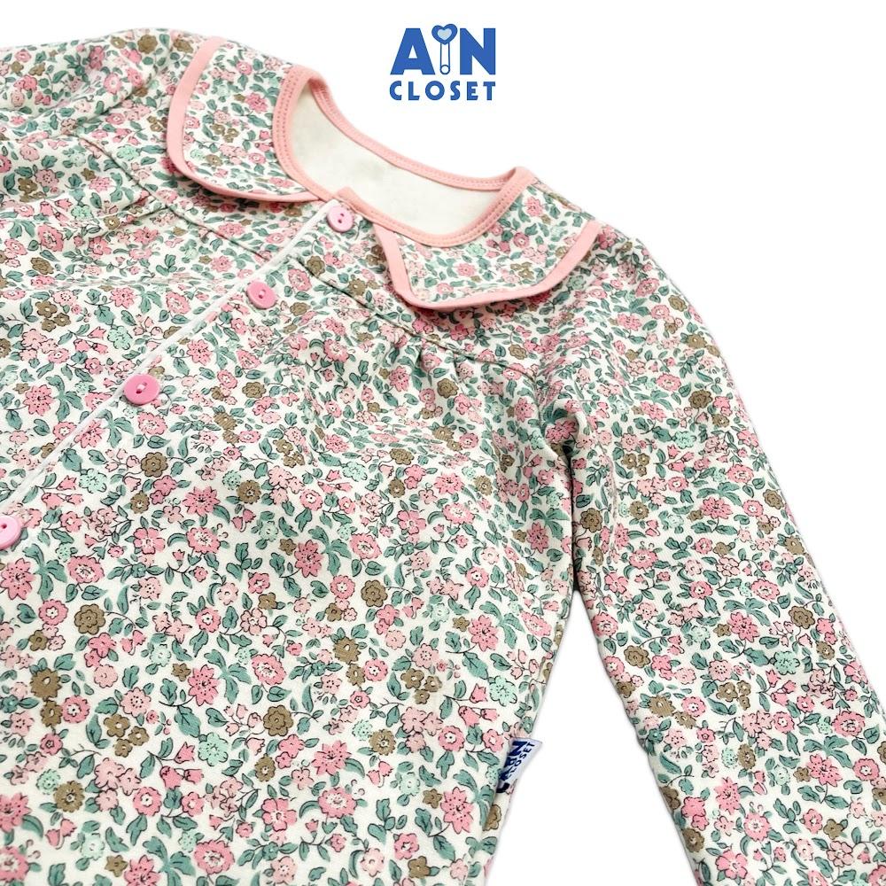 Bộ quần áo dài bé gái họa Thiên Lý hồng thun cotton - AICDBGR39Z7I - AIN Closet